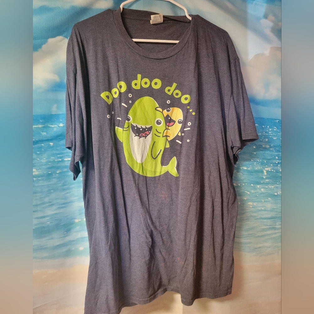Port & Company Size 3X‎ Tshirt Grandpa Shark Doo doo doo mens
